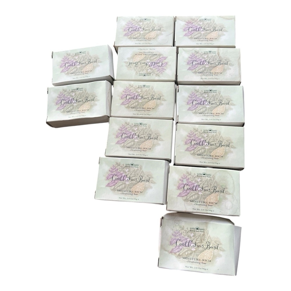 13x Bath and Body Works Cool Citrus Basil Moisture Rich Cleansing Bar 2.0 Oz